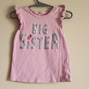 Carters "Big Sister" Short Sleeve T-Shirt. Size 2T